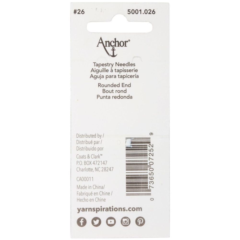 Anchor Tapestry Needles Size 26 – 5001.026
