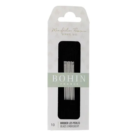 Bohin Bead Embroidery Needles 01124 – Size 10, Pack of 15
