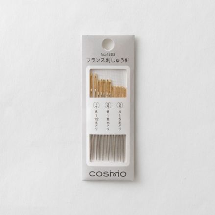 Cosmo Embroidery Needles 4303 – Sizes 1/2/3, 12 pcs