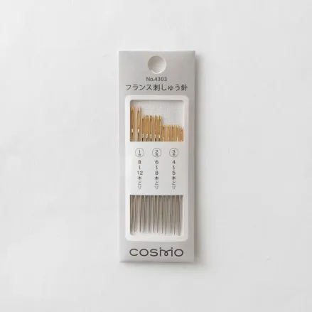 Cosmo Embroidery Needles 4303 – Sizes 1/2/3, 12 pcs