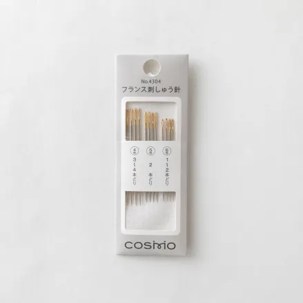 Cosmo Embroidery Needles 4304 – Sizes 4/5/6, 12 pcs