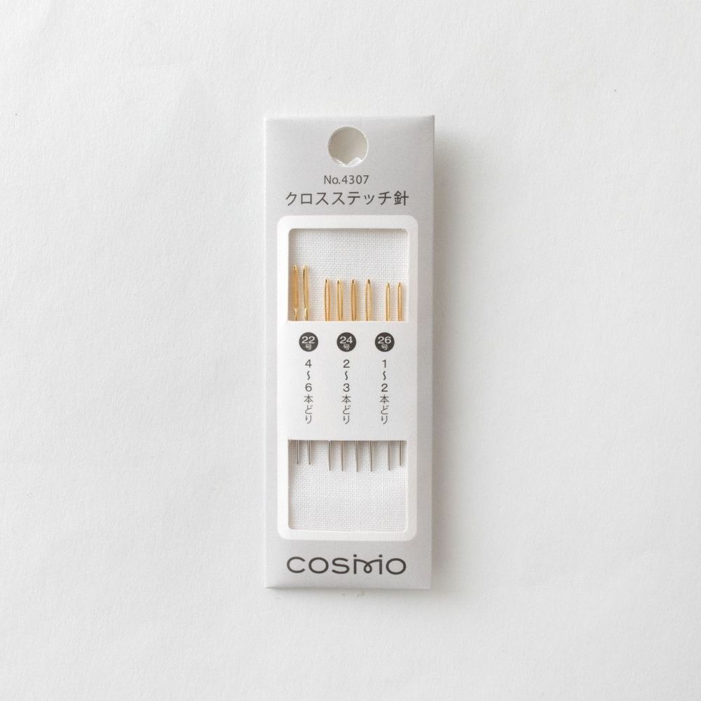 Cosmo Cross Stitch Needles 4307 – Sizes 22/24/26, 8 pcs