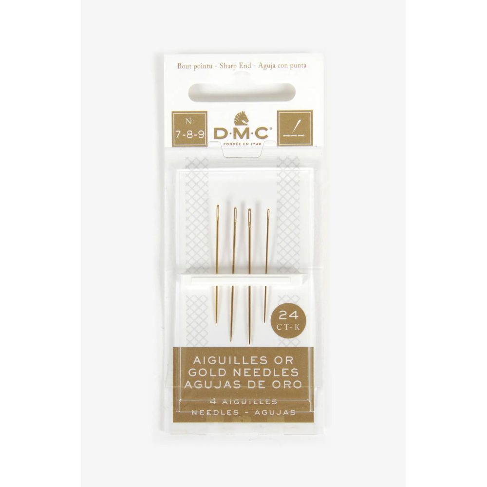 DMC Gold Embroidery Needles 6133 – Sizes 7/8/9, 4 pcs
