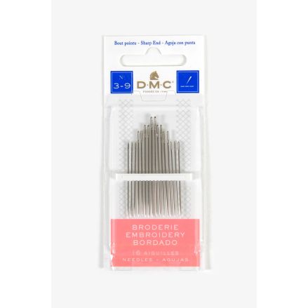 DMC Embroidery Needles 1765/2 – Sizes 3–9, 16 pcs