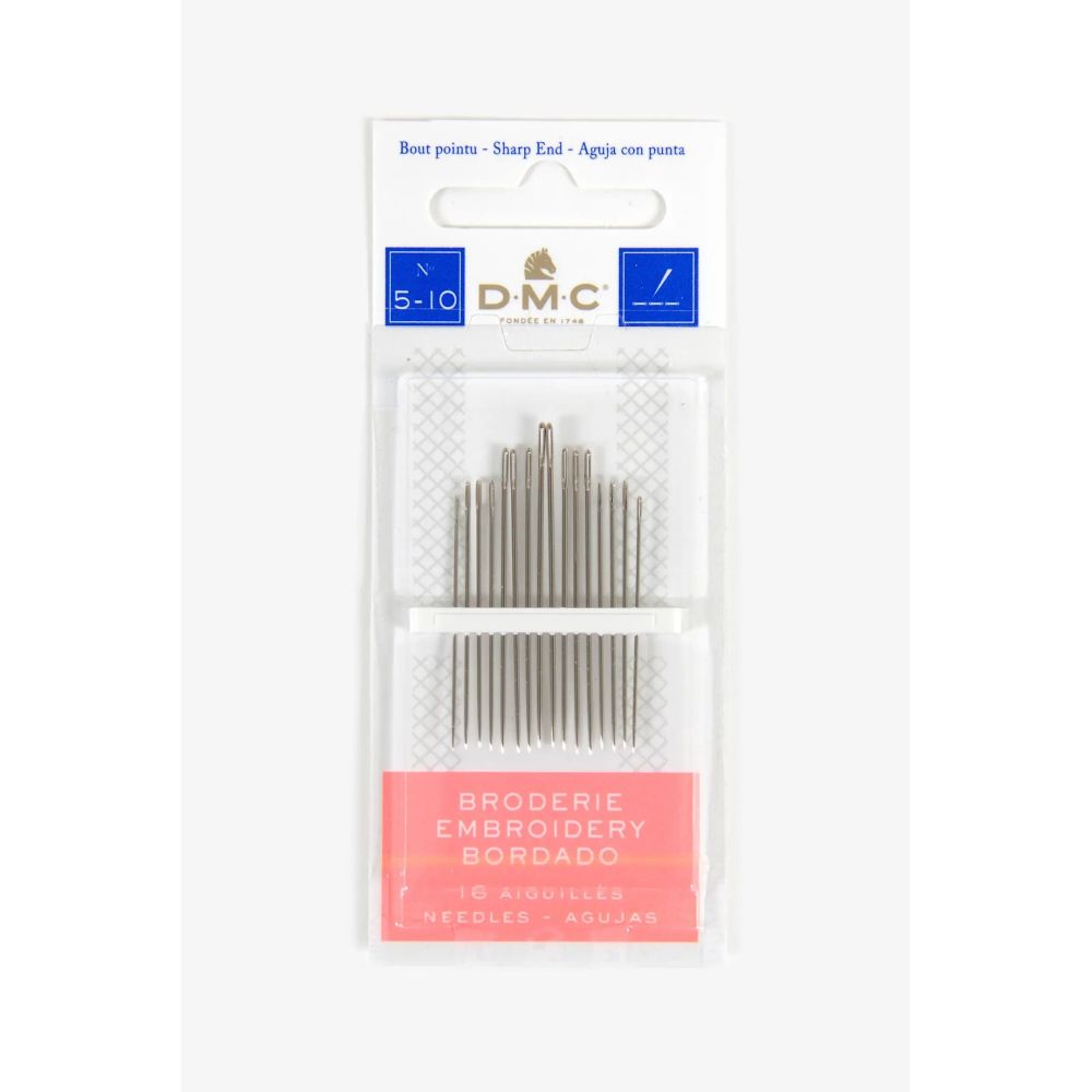 DMC Embroidery Needles 1765/3 – Sizes 5–10, 16 pcs