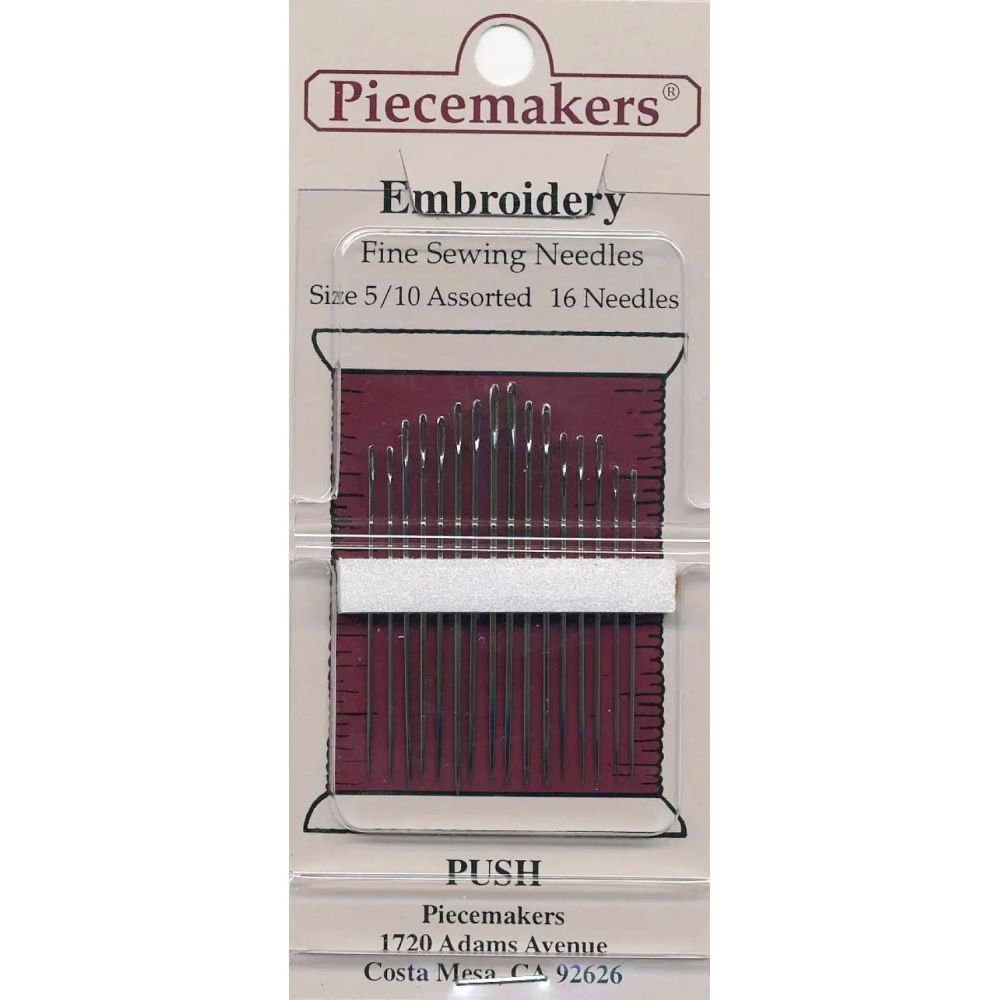 Piecemakers Embroidery Needles 12-E5-10 – Sizes 5/10 Assorted, 16 pcs