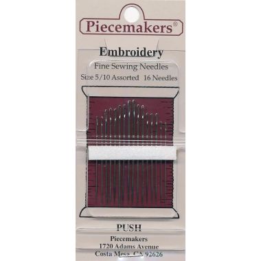 Piecemakers Embroidery Needles 12-E5-10 – Sizes 5/10 Assorted, 16 pcs