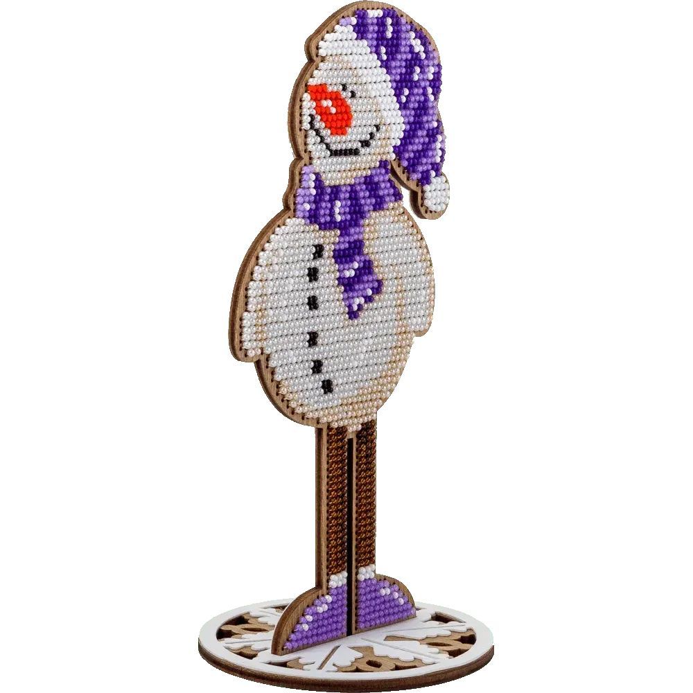 Wonderland Crafts Wooden Bead Embroidery Kit FLK-207 – Snowman In Cap