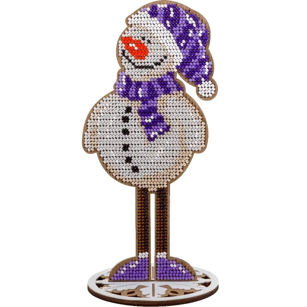 Wonderland Crafts Wooden Bead Embroidery Kit FLK-207 – Snowman In Cap