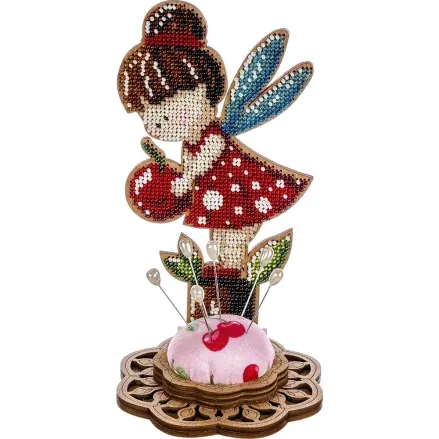 Wonderland Crafts Wooden Bead Embroidery Kit FLK-283 – Pincushion Girl In Red
