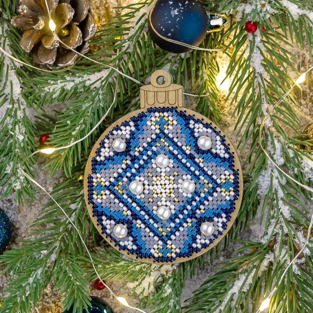Wonderland Crafts Wooden Bead Embroidery Kit FLK-311 – Christmas Ornament Snowy Star