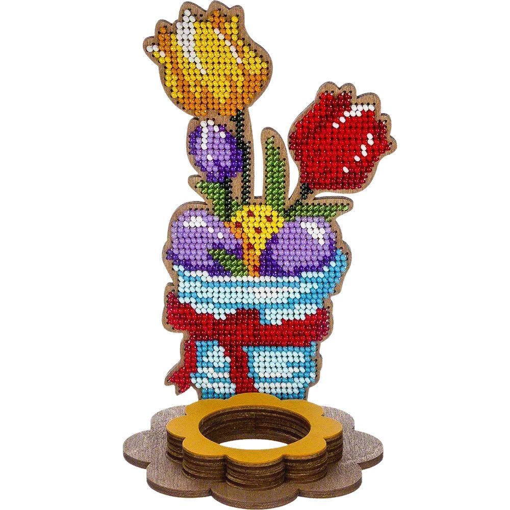 Wonderland Crafts Wooden Bead Embroidery Kit FLK-329 – Spring Bouquet