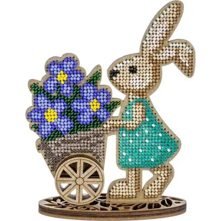 Wonderland Crafts Wooden Bead Embroidery Kit FLK-425 – Bunny With Cart