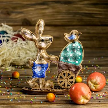 Wonderland Crafts Wooden Bead Embroidery Kit FLK-426 – Bunny With Trolley