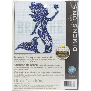 Counted Cross Stitch Kit 6"X6"-Mermaid Song, Dimensions, 70-65182