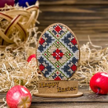Wonderland Crafts Wooden Bead Embroidery Kit FLK-338 – Easter Egg – Happy Easter