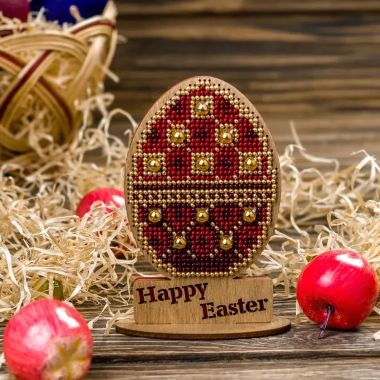 Wonderland Crafts Wooden Bead Embroidery Kit FLK-341 – Easter Egg – Happy Easter