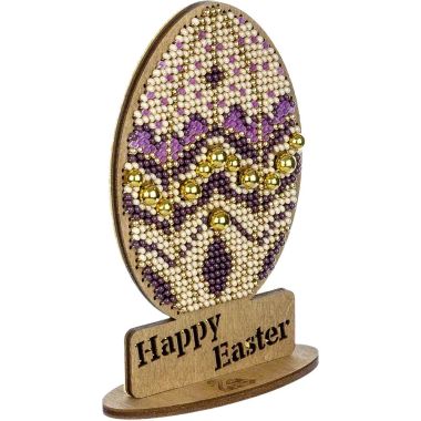 Wonderland Crafts Wooden Bead Embroidery Kit FLK-433 – Easter Egg – Happy Easter