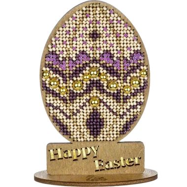 Wonderland Crafts Wooden Bead Embroidery Kit FLK-433 – Easter Egg – Happy Easter