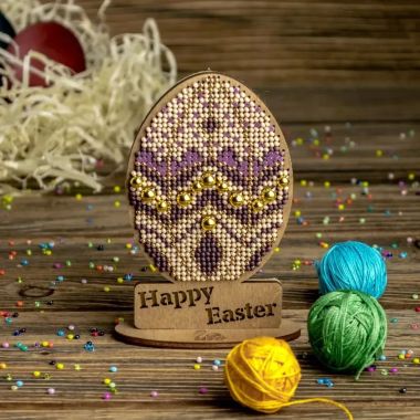 Wonderland Crafts Wooden Bead Embroidery Kit FLK-433 – Easter Egg – Happy Easter