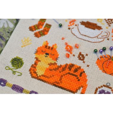 Amber Handicrafts Cross Stitch Kit – Tela Artis X-301 – Autumn Craft Sample