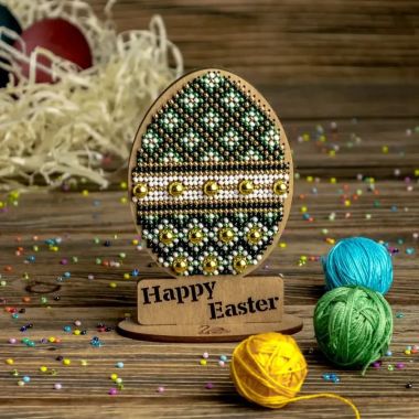 Wonderland Crafts Wooden Bead Embroidery Kit FLK-434 – Easter Egg – Happy Easter