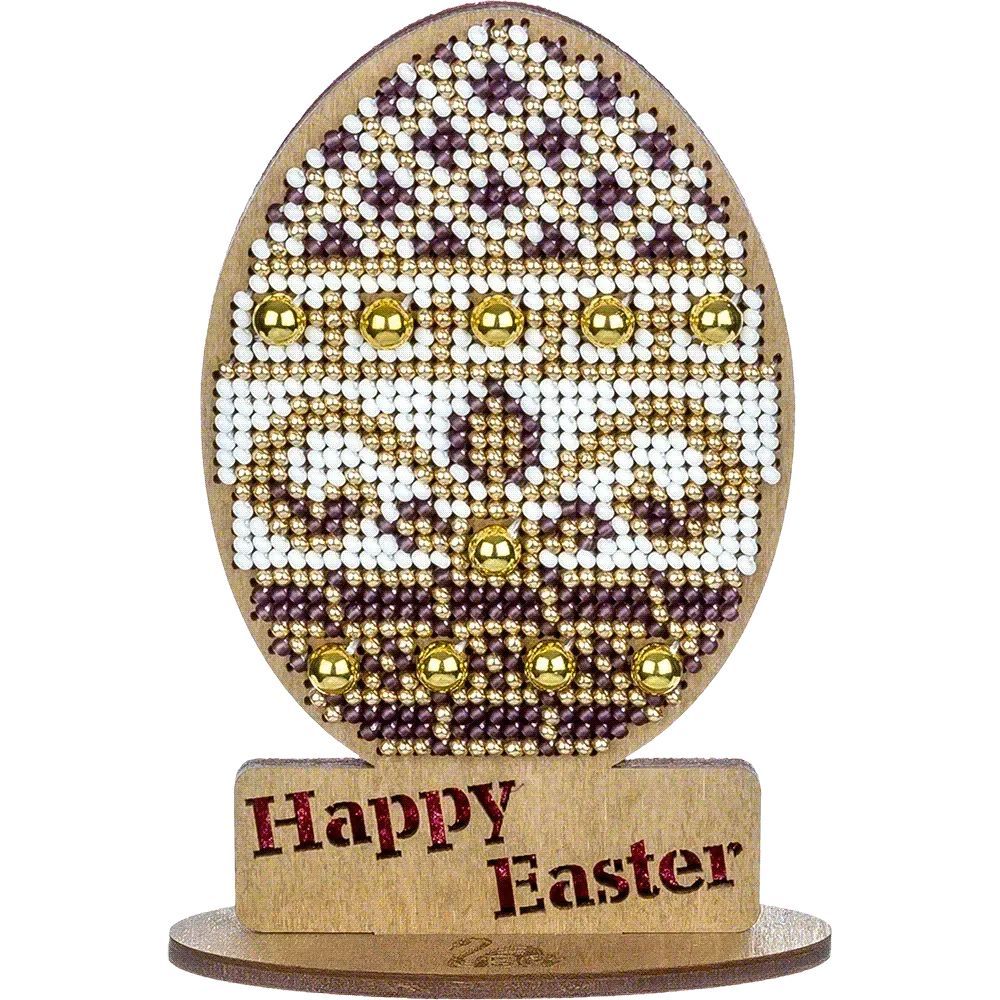 Wonderland Crafts Wooden Bead Embroidery Kit FLK-435 – Easter Egg – Happy Easter