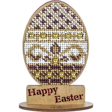 Wonderland Crafts Wooden Bead Embroidery Kit FLK-435 – Easter Egg – Happy Easter