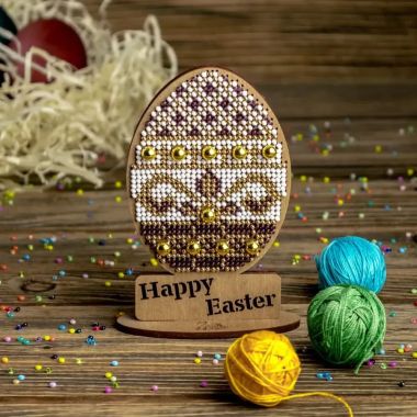 Wonderland Crafts Wooden Bead Embroidery Kit FLK-435 – Easter Egg – Happy Easter