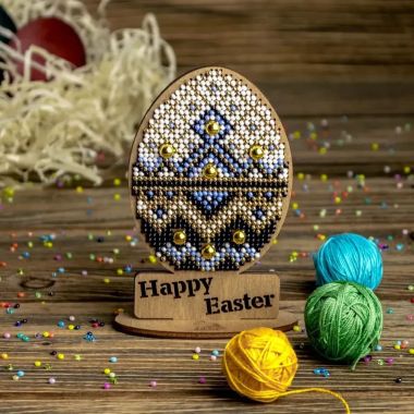 Wonderland Crafts Wooden Bead Embroidery Kit FLK-436 – Easter Egg – Happy Easter