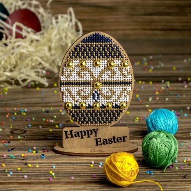 Wonderland Crafts Wooden Bead Embroidery Kit FLK-437 – Easter Egg – Happy Easter