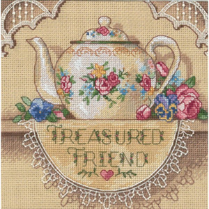 Counted Cross Stitch Kit Treasured Friend Teapot, Dimensions 6904