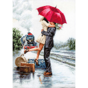 Cross-Stitch Kit “Couple on train station”  Luca-S, B2369