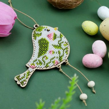 Kolorova Wooden Bead Embroidery Kit D-07 – Spring Bird