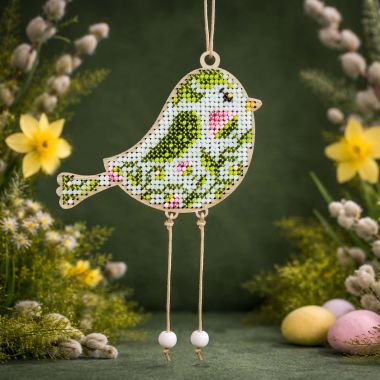 Kolorova Wooden Bead Embroidery Kit D-07 – Spring Bird