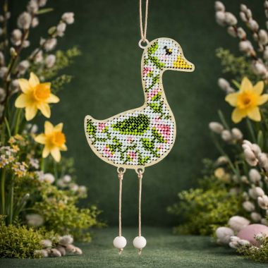 Kolorova Wooden Bead Embroidery Kit D-09 – Flower Goose
