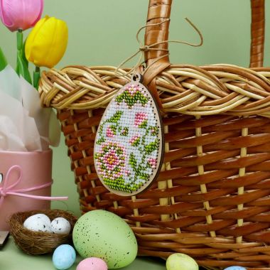 Kolorova Wooden Bead Embroidery Kit D-10 – Easter Pysanka