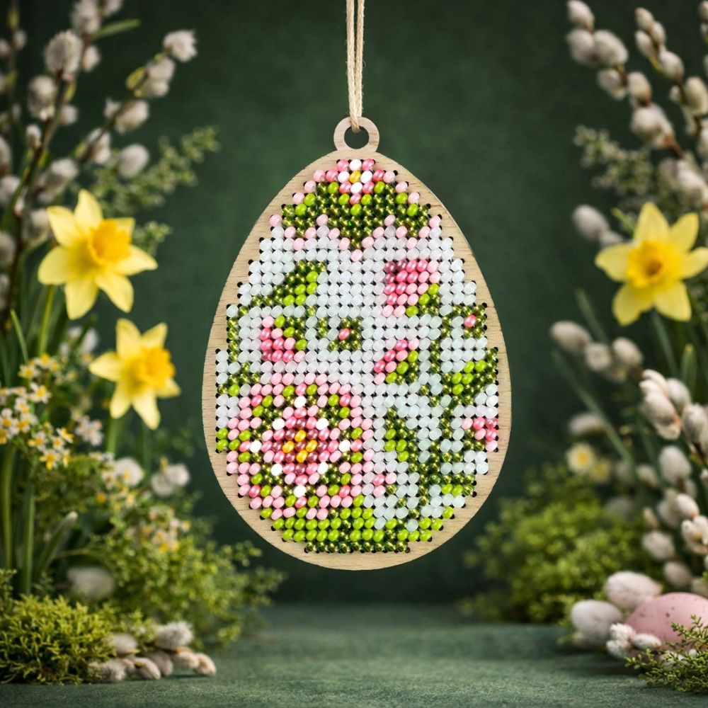 Kolorova Wooden Bead Embroidery Kit D-10 – Easter Pysanka