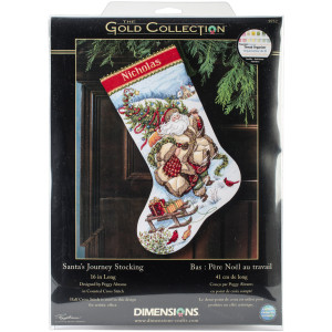 Counted Cross Stitch Kit Santa's Journey Stocking, Dimensions 8752