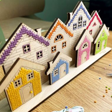 Kolorova Wooden Cross Stitch Kit D-01 – Dream Town 1