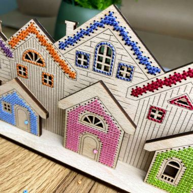 Kolorova Wooden Cross Stitch Kit D-01 – Dream Town 1