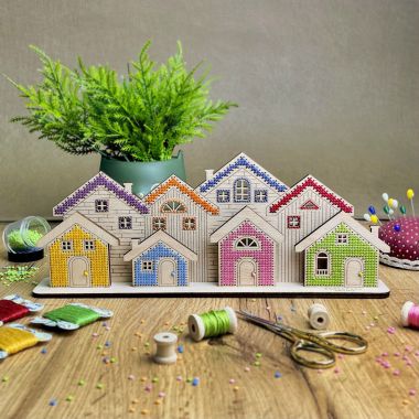 Kolorova Wooden Cross Stitch Kit D-01 – Dream Town 1