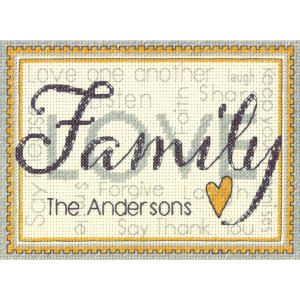 Counted Cross Stitch Kit 7"X5"-Family, Dimensions, 70-65140