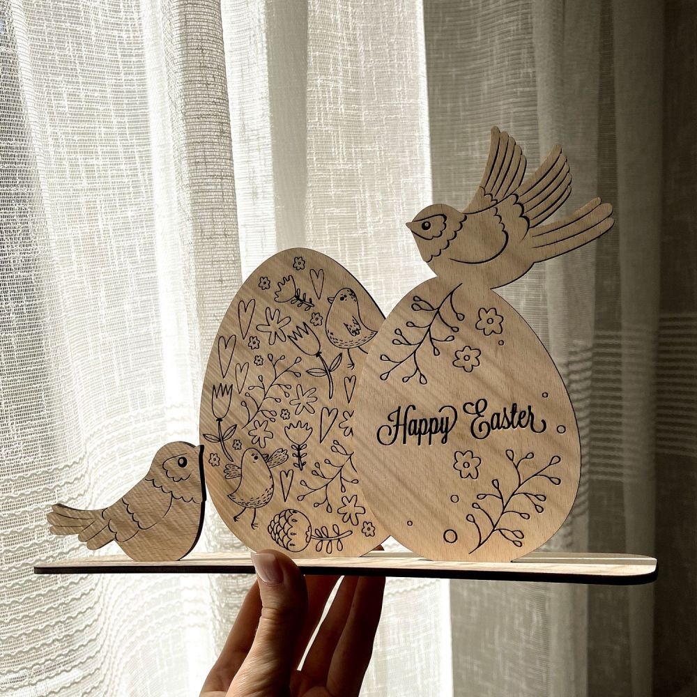 Kolorova Wooden Easter Decor DV-003 – Happy Easter