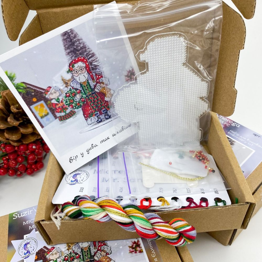 Unicstitch Counted Cross Stitch Kit on Plastic 1011 – Mr. Santa Claus