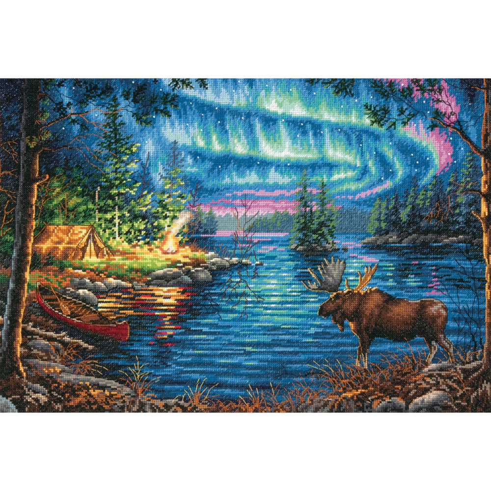 Counted Cross Stitch Kit 16"X11"-Northern Night, Dimensions, 70-35312