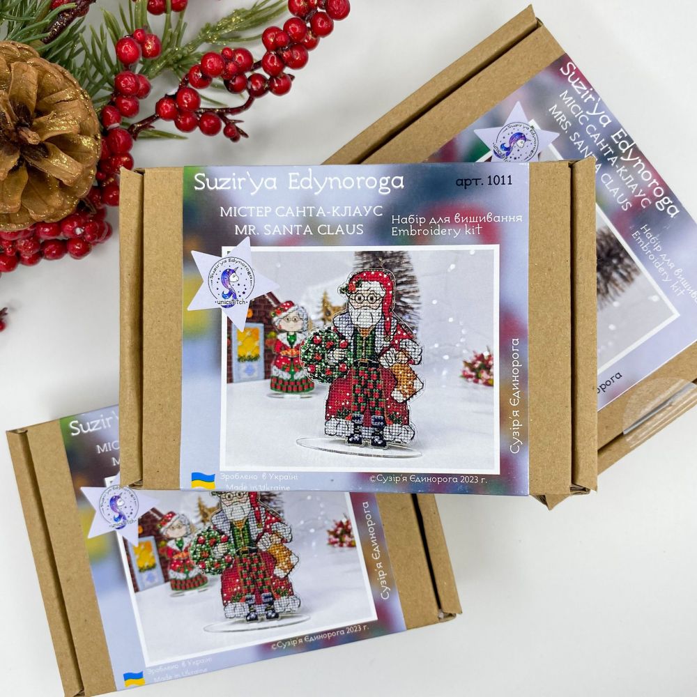 Unicstitch Counted Cross Stitch Kit on Plastic 1011 – Mr. Santa Claus