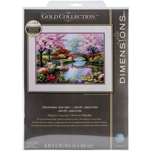 Counted Cross Stitch Kit 16"X12"-Japanese Garden, Dimensions, 70-35313