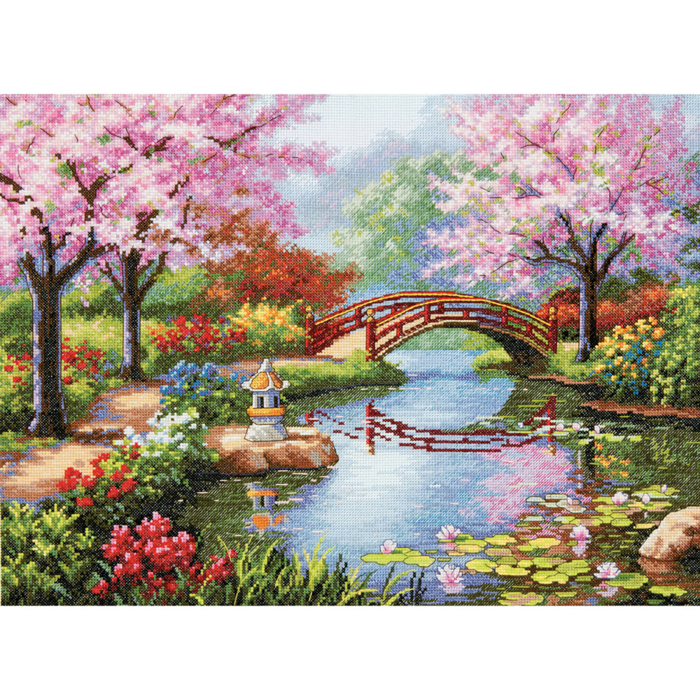 Dimensions, Japanese Garden Counted Cross Stitch Kit 16"X12" 70-35313