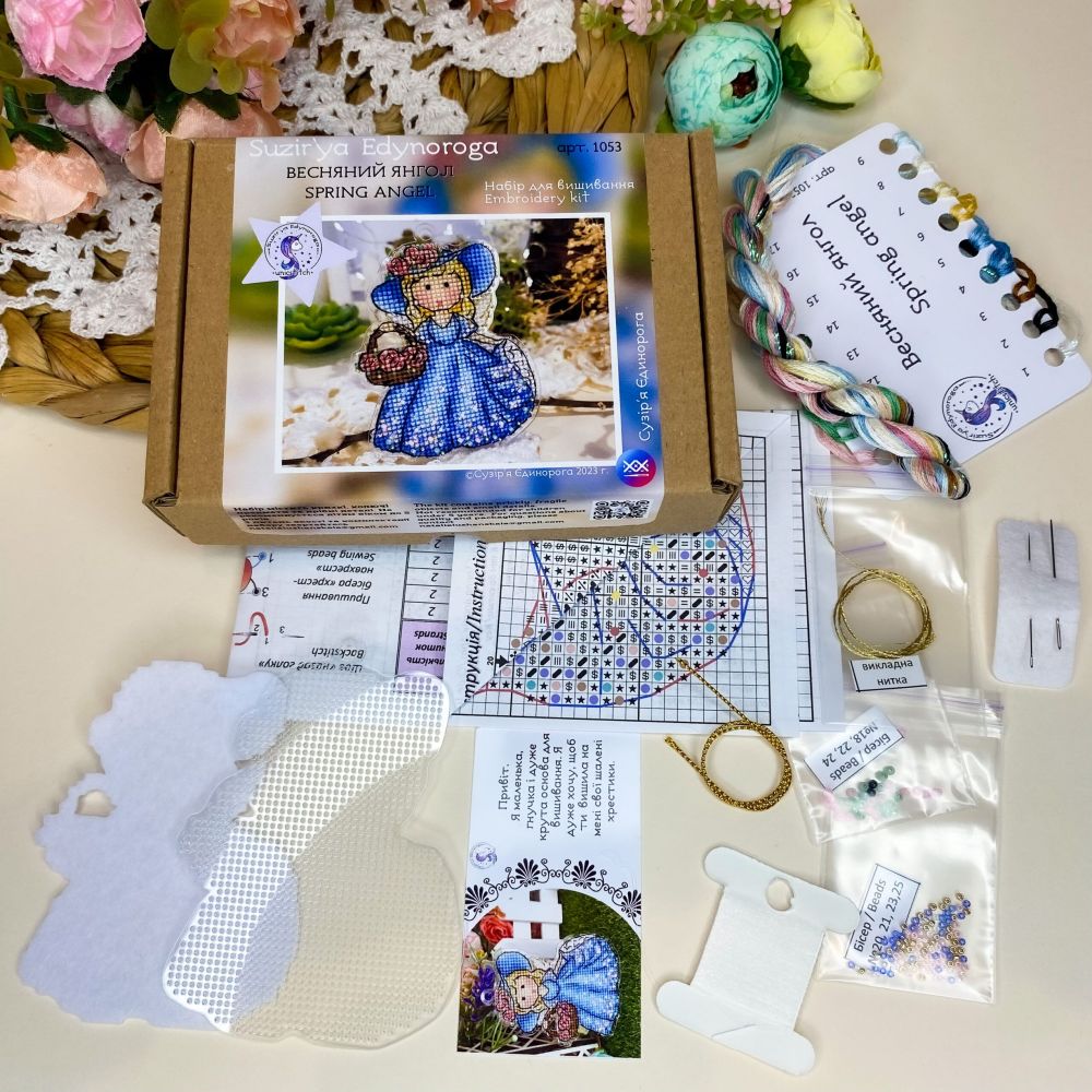 Unicstitch Counted Cross Stitch Kit on Plastic 1053 – Spring Angel